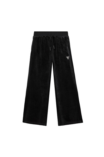 Guess Pantaloni GUESS, J4RQ16 - VELVET ACTIVE PANTS_MINI ME, NEGRU