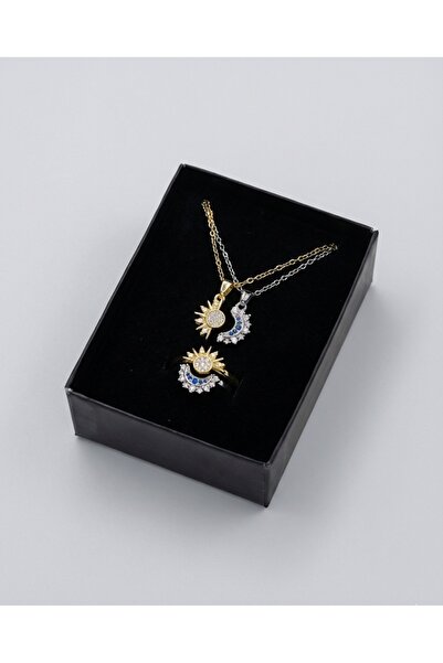 YZbuy Güneş & Ay Tasarım çelik Kolye ve Yüzük Seti