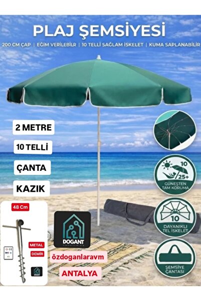 dogant özdoğanlar avm Yeşil Plaj Deniz Kamp Şemsiyesi ve Taşıma Çantası ve Kazık