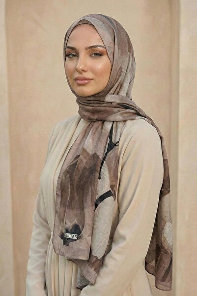 Sultan Eşarp Sultan Patterned Bamboo Kraş Shawl - Tulip Model - Dk05-05