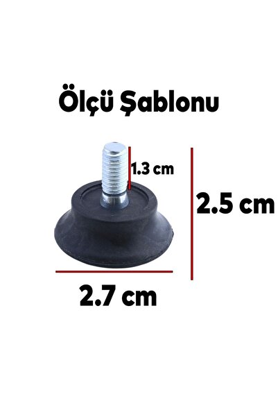 Squall Rotil Ayak M6 Civatalı 6 Mm Siyah Profil Yükseltme Ayağı 2.5 Cm (4 adet)