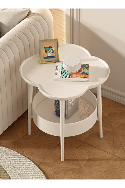 Other White Side Table, 2-Tier End Table with Storage Shelf Basket, Coffee Ta...