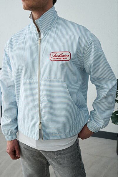 Wonraces Men's Comfortable Fit Stand Collar Striped Vintage Embroidered Lined...