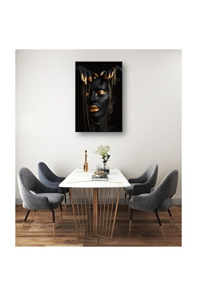 PIM Pictură pe pânză Glamour Negru și Auriu cu Detalii de Lac Selectiv - Port...