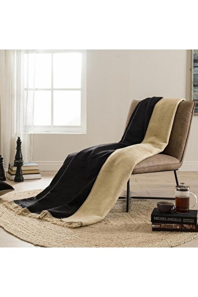Özdilek Double Cotton Blanket Black-Beige