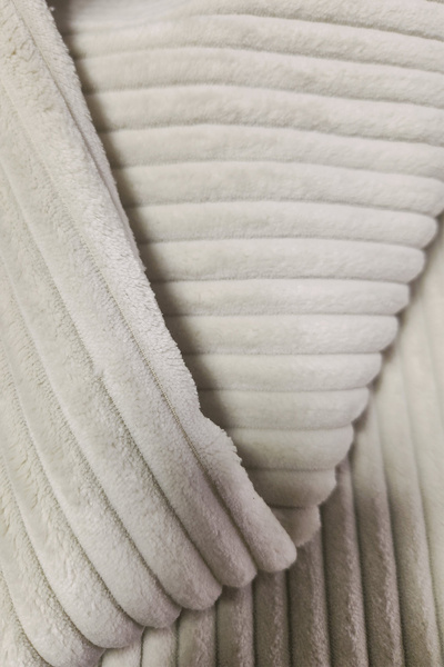 B'DEKOR DÖŞEMELİK KUMAŞ Pati Dostu Fitilli Kadife Koltuk Örtüsü Kumaşı Krem-T...