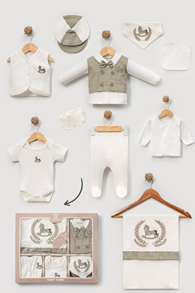 NEU KIDS Beige Bow Tie with Horse Embroidery, Pack of 10, 100% Cotton, Hospit...