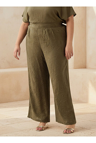 Ulla Popken Floral Jacquard Pants