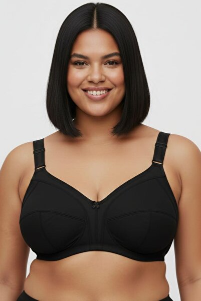 Brashop Μαύρο Σουτιέν Μεγάλου Μεγέθους Χωρίς Μπανέλες και Σφουγγάρια - Σουτιέ...