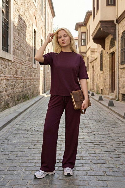 royal prime Women's Crew Neck Short Sleeve Modal Two-Piece Set