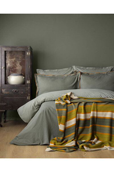 Apricitas HOME Διπλό Blair Πράσινα Πλεκτά Κουβέρτα τεμάχια Σετ παπλωματοθήκης