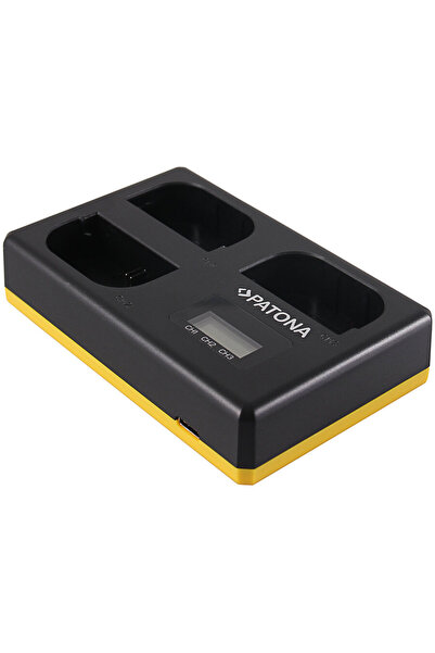 Patona Incarcator USB Triplu LP-E6 cu ecran LCD compatibil Canon 5D II 7D 60D...