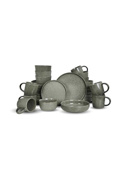 Rissa Distinctive stone dinner set from Rissa, Consisting of 30 pieces. Green...