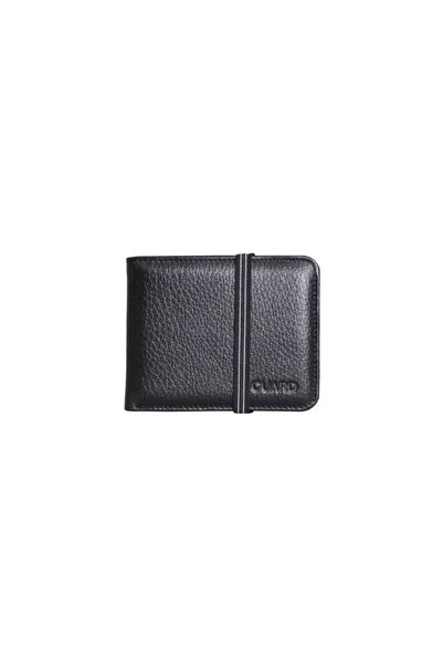 GUARD Elastic Sports Genuine Leather Black Wallet // Grd260226Wt1671