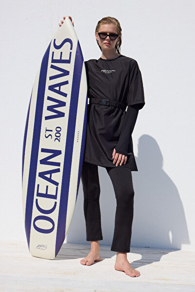 Manuka Finger-Proof 3-Piece Swimsuit Set Black