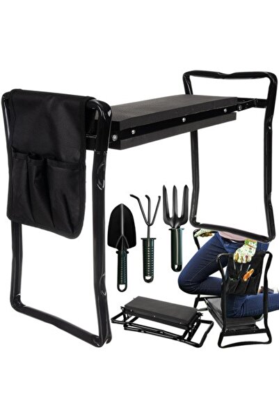 zola 2in1 folding garden bench with knee protection Functional Pocket 60x50x2...