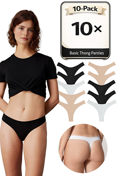 Yohannes Club Women'S, Cotton Pack Basic Thong String Panties, Classic, Class...