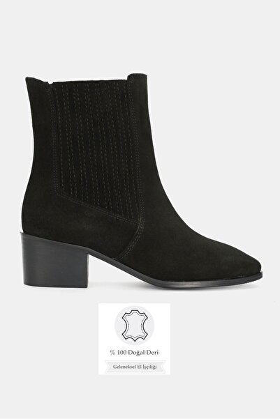 TUNAELLİ Women's Black S Suede Genuine Natural Leather Leather -42 Size Chels...