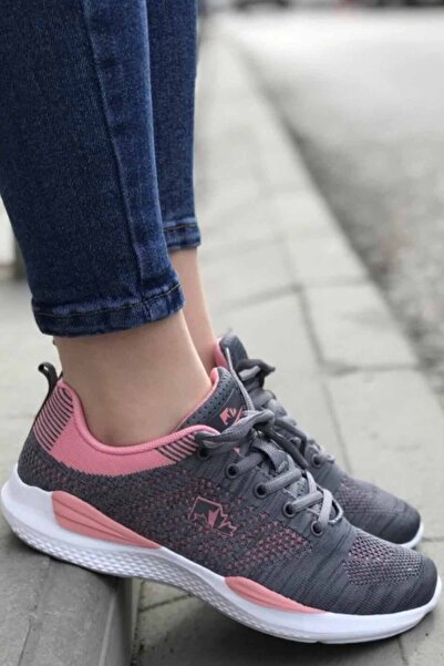 lumberjack Γυναικεία παπούτσια Wolky σε γκρι ροζ αναπνεύσιμο πλεκτό εξωτερικό...