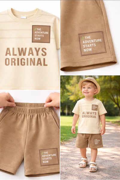 Melodikids Boy's Summer Top and Bottom Set