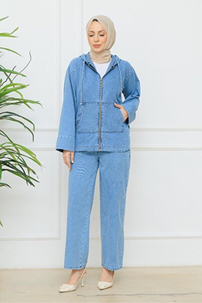 ESLEMNUR 2-piece jeans set // k Hooded jacket pants en1004