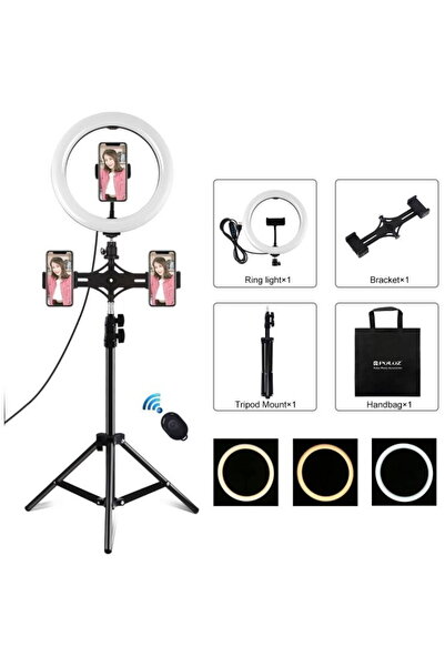 Other Suport trepied Puluz 1,1m cu inel LED de 26cm pentru vlogging PKT3070B