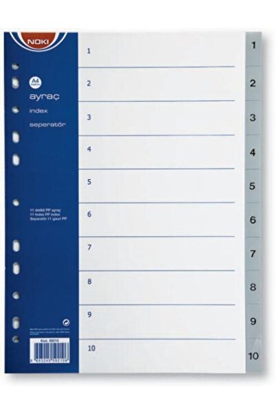 Noki Plastic Index Dividers 1-10