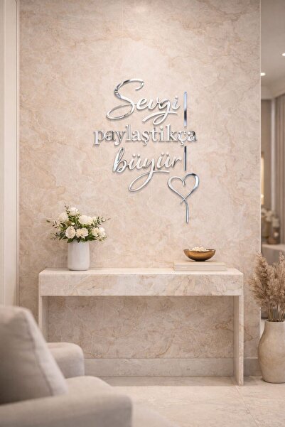 LAZORİAE "Love Grows as You Share It" Wooden & Plexiglass Wall Art 70X50 cm –...