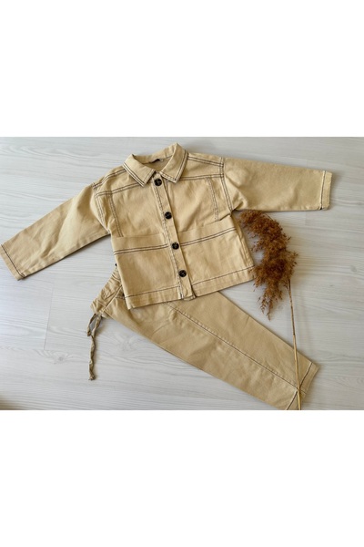 Store Erkek Çocuk Bej Ceketli 3’lü Takım – Günlük Şık Kombin