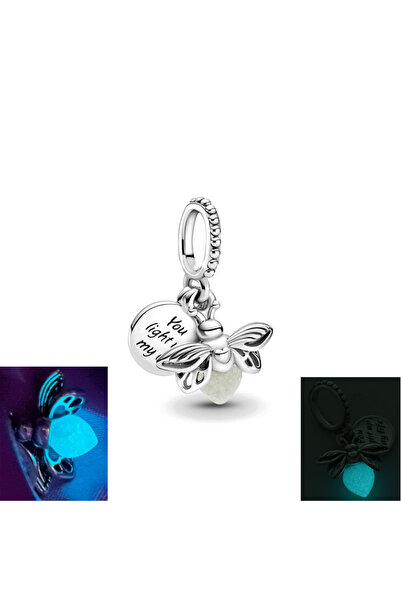 choice2 B1026 European New 925 Silver Luminous Firefly,Airplane,Car,Dog Paw,S...