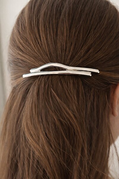 TAKIŞTIR Metalna kopča češlja srebrne boje