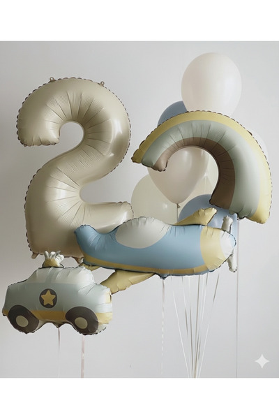 Çemrek Süs Parti Retro Erkek Çocuk Doğum Günü Konsepti Retro Araba Gökkuşağı ...