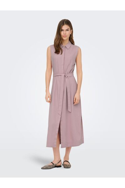 ONLY Kleid ONLGOA Leinen Midikleid