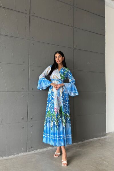 Hiccup MSN Paisley Printed V-Neck Maxi Dress