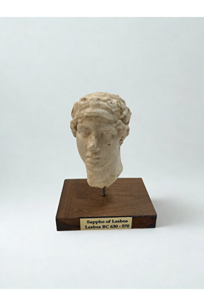 ANATOLİAMUSEUM Sappho Lesbos Büstü | Antik Yunan Kadın Şair Heykeli Dekoratif