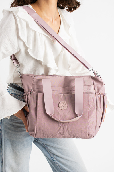 Sanmorris 4017 Women's Large Size 4-Compartment Water-Resistant Parachute Fab...