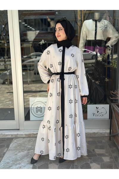 Ceremony ÖNDEN BAGLAMALI SİYAH PAT DETAYLI ROZA ELBİSE