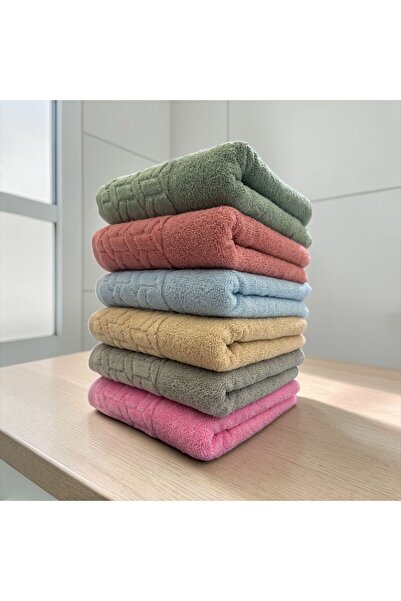 Softplus 100% Cotton 6-Piece Partial Velvet Hand Towel Set