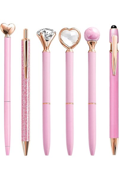 Arabest 6 Pcs Personalized Ballpoint Pen Bulk, Durable Large Capacity，for Wom...