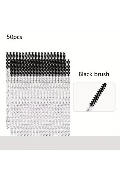 Choice10 Black Brush 50pcs Disposable Eyelash Brushes - Convenient Travel-Siz...