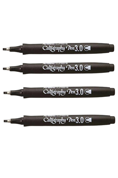 artline Supreme Calligraphy Pen 3.0 Black (4 Pieces)