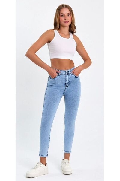 Pubi New Season Women's Skinny Snow Blue Jeans