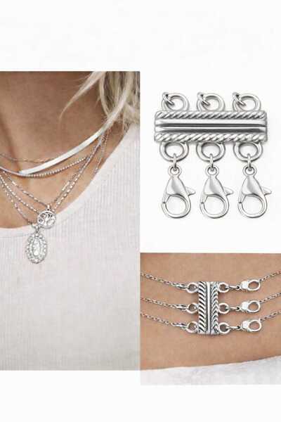 GlassySKY (3 قطع) جهاز فصل السلاسل المغناطيسي المتعدد - جهاز منع تشابك السلاسل