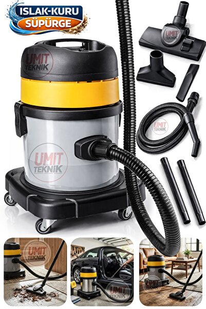 PROXTECH Sanayi Tipi Endüstriyel 25 Litre Islak Kuru Süpürge Endüstriyel Kolt...