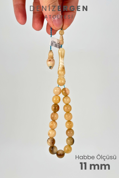 DENİZ ERGEN Sertifikalı Üst Düzey Doğal Koç Boynuzu Sistem Püsküllü Tesbih