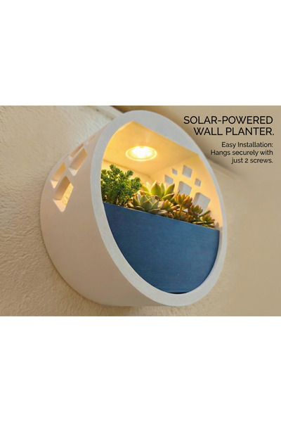 KS Solar LED Aydınlatmalı Duvar Saksısı – Outdoor Seri