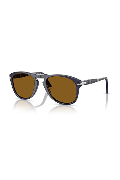 Persol PO 0714 121733 54 Erkek Pilot Mavi Katlanabilir Kemik Güneş Gözlüğü
