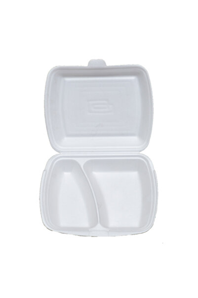 OEM 2-compartment polystyrene casseroles, set of 100 casseroles, 24 x 21 x 7 cm