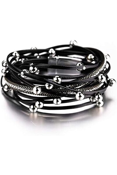 Arabest Leather Wrap Bracelet for Women, Casual Braided Handmade Magnetic Bra...