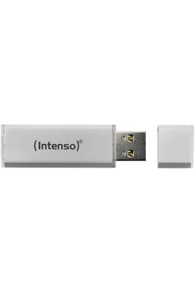 Intenso USB 64GB 6,5/28 Alu Line argintiu U2, Citire 28 MB/s, Scriere 6,5 MB/s